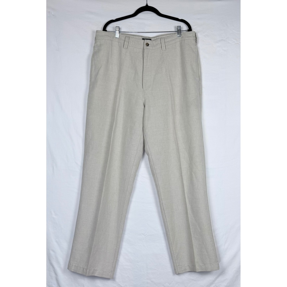 St. Johns Bay Mens 38x32 Linen Blend Pants Casual Preppy Wedding Vacation